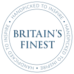 A solid blue geometric shape with a semicircular left side and a straight right edge, resembling a capital letter "D" rotated 90 degrees anticlockwise.